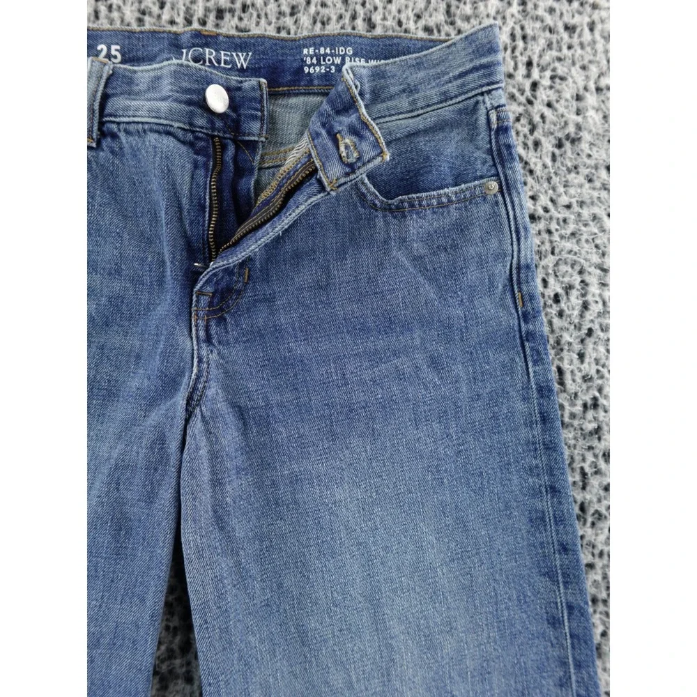 J Crew 84 Low‎ Rise Wide Leg Jeans Medium Wash Distressed Size 25